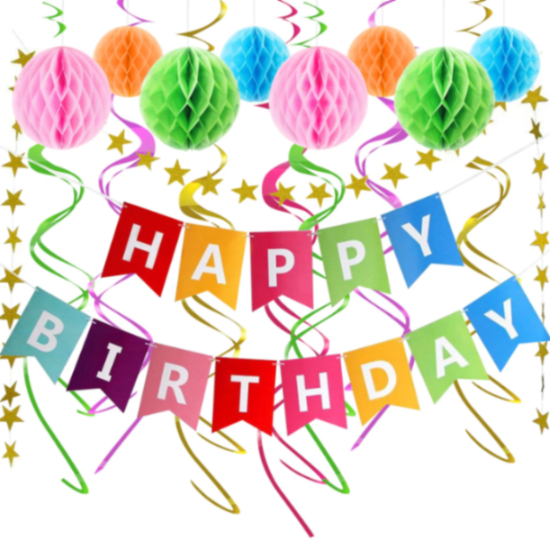 Picfest Happy Birthday Banner Multicolor