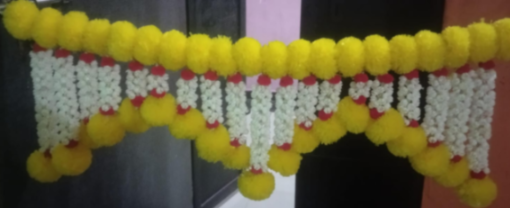 Diacraft White & yellow Toran 1457| Size:3"