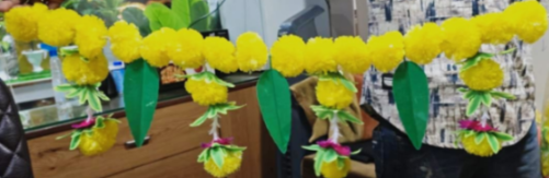 Diacraft Yellow Marigold and Leaf Toran 1473| Size:3"