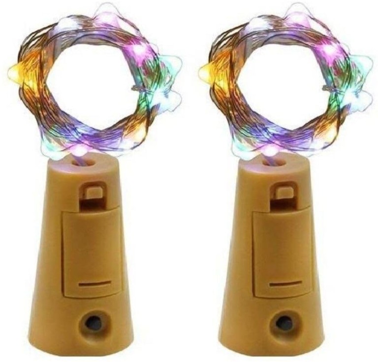 CORK LED LIGHT MULTICOLOR SET OF 2