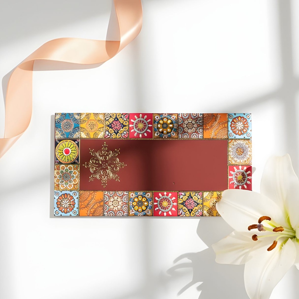 Picfest Shagun Envelope with Coin for Weddings, Festivals, Special Occasions - Brown (Pack of 5)