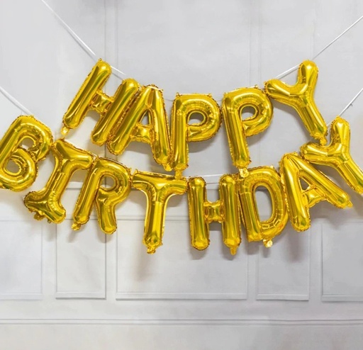 Picfest Happy Birthday Golden Foil Balloons