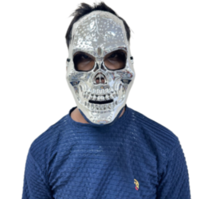 Picfest Silver Skull Halloween Mask