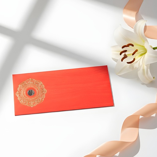 Picfest Shagun Envelope with Coin for Weddings, Festivals, Special Occasions - Sunglow (Pack of 10)